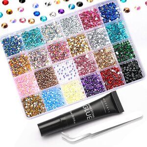 Nail Rhinestone Glue Kit: 15ml Strong Gems Adhesive Gel with 3360pcs